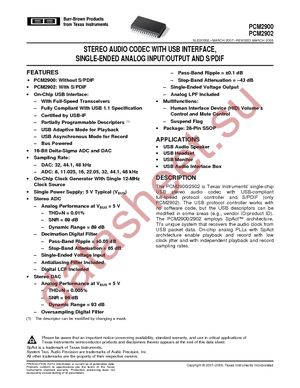 PCM2900EG datasheet  